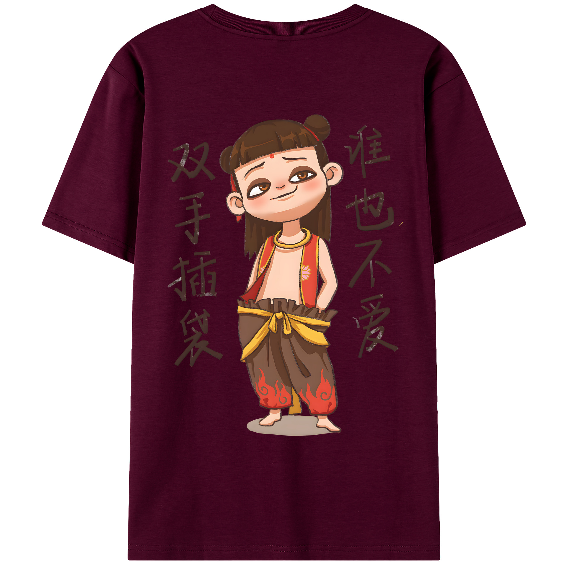 （画像用） Ne Zha 2 ナタ 魔童の大暴れ レディース半袖Tシャツ(バックプリント)